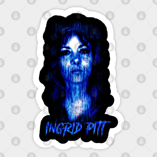 Scream Queen Ingrid Pitt Design Sticker by HellwoodOutfitters